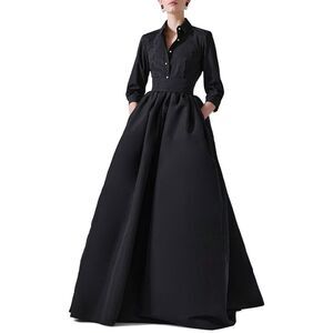 Carolina Herrera Womens Pleated Silk Ball Skirt 6 Black - NWT $3990